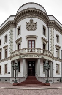 Former ducal palace, built in 1837-41 by Georg Moller, main portal