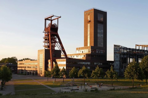 Nordsternpark, winding towers and facade of the boiler house