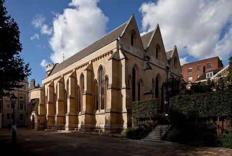 Nave of the former Templar church, c. 1240, rebuilt from the south-east by Christopher Wren in