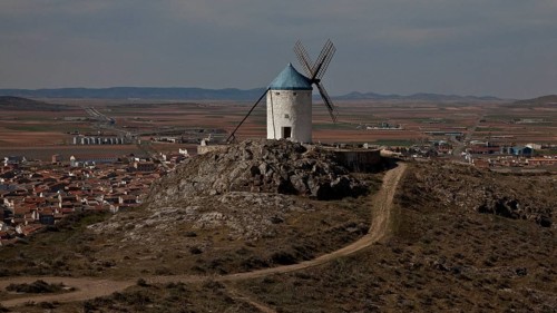 Windmill above the city
