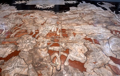 Siena, Duomo Santa Maria, interior, marble floor from 1369, detail