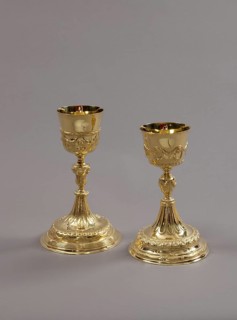 Two chalices, goldsmithing and textile art from the 16th to the 20th century, St., Sankt, Saint