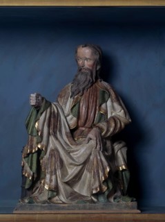 Nuremberg, Protestant parish church of St Jokob. Clay sculpture of an apostle around 1400, St.,