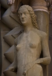 Bamberg, Cathedral Adam's Gate right vault Eve detail, St., Saint, Saint