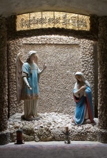 Mariengarten, Haus Nazareth, grotto with sculpture group of the Annunciation, St., Sankt, Saint