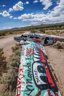 Aircraft wreck near Goldfield, Nevada, USA, North America