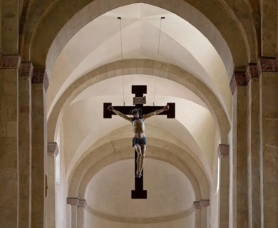 Choir vault with triumphal cross around 1500, St., Sankt, Saint