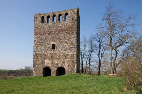 Hundisburg, ruined tower from the north-east of the former church of the village that fell into