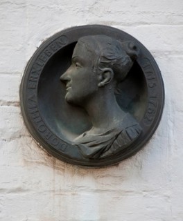 Place of work of the first female doctor DOROTHEA ERXLEBEN, 1715-1762, portrait medallion
