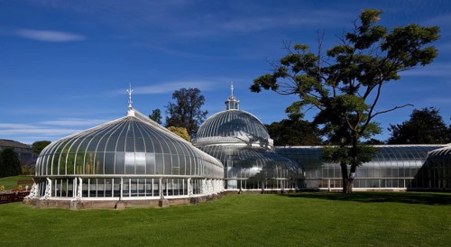 Glasgow Botanic Garden, KIBBLE PALACE greenhouse ensemble built on Loch Long in 1863 and moved to