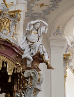 St Pantaleon, patron saint of doctors, the sick, midwives and wet nurses. The Vierzehnheiligen