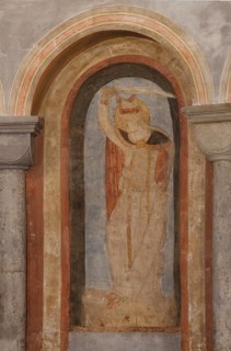 Romanesque fresco in the choir apse, St., Saint, Saint