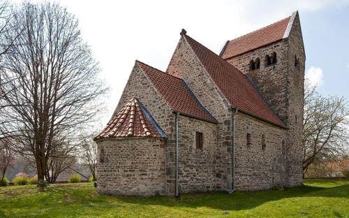Seehausen Börde, St Paul's Church from the north-east, 12th century, a common type of Romanesque