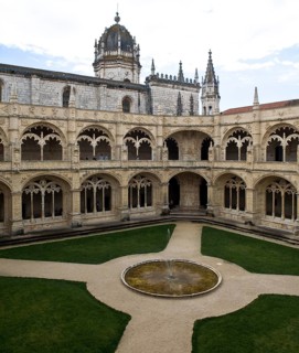 St Jerome's Monastery, cloister, south-west corner of the cloister, above it church with tower