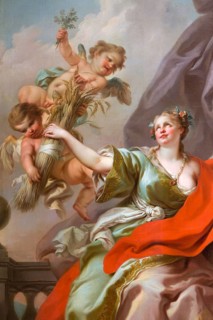 Wall painting by Stefano Torelli: Allegorical figures of the virtues of the councillors