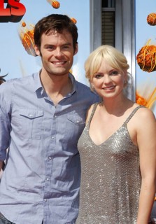 Bill Hader and Anna Faris at the Los Angeles premiere of 'Cloudy With A Chance Of Meatballs' held