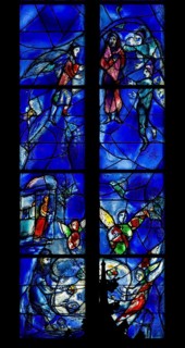Window by Marc Chagall in the choir, created from 1978, St., Sankt, Saint