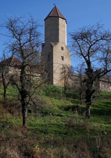 Noble castle begun at the beginning of the 12th century, later an Anhalt office and domain, partial