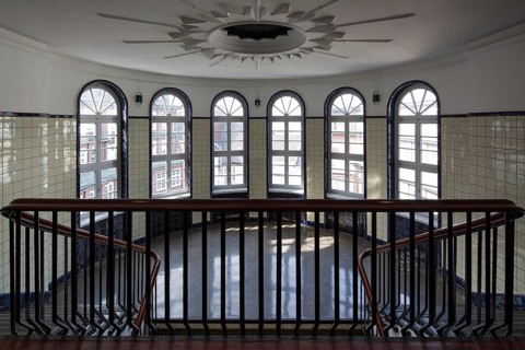 Hamburg Kontorhaus CHILEHAUS, built 1922-24 by Fritz Höger, staircase on the top floor