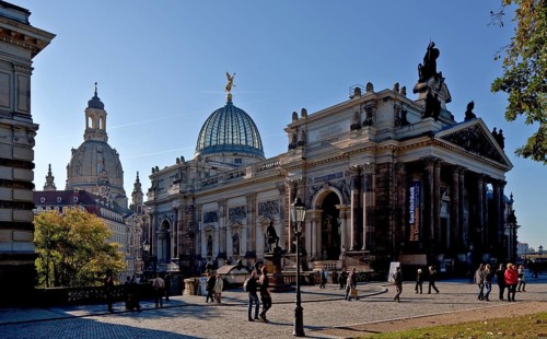 View of the domes from the north-east - the glass one popularly known as ZITRONENPRESSE, St.,