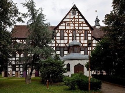 Protestant Church of Peace, partial view from the south, built 1656-57, largest half-timbered