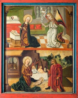 Altar from the Crane Convent around 1470/1480, Annunciation and Adoration, St., Saint, Saint