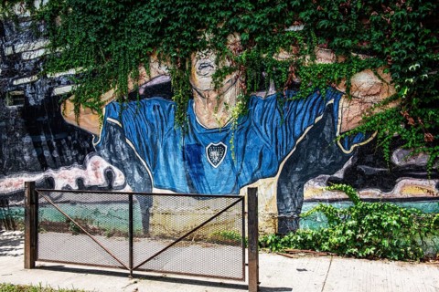 Mural Diego Maradona, La Boca, Buenos Aires, Argentina, South America