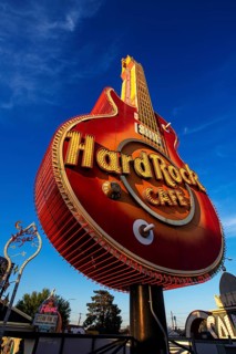 The Hard Rock Cafe neon guitar was modelled on Pete Townsend's Gibson Les Paul guitar from The Who,