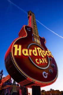 The Hard Rock Cafe neon guitar was modelled on Pete Townsend's Gibson Les Paul guitar from The Who,