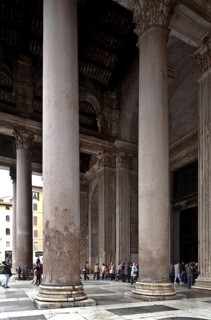 Columned porch inside facing east, St., Sankt, Saint