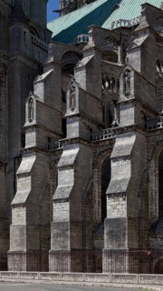 1195-1260 Main construction period, buttress on the western part of the nave south side, St.,