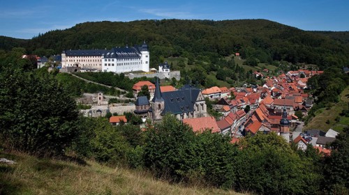 View from the west with castle, St Martin's Church and Saigerturm, St, Sankt, Saint