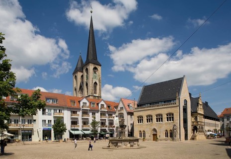 Wooden market with Martini church and reconstructed town hall, St., Sankt, Saint