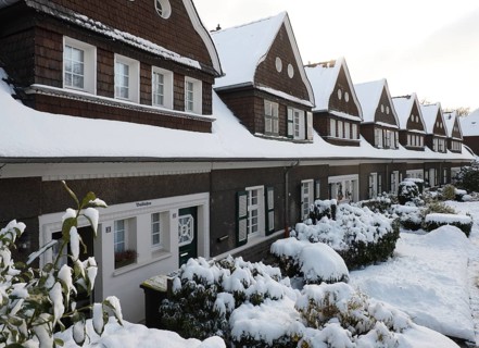 Essen, Margaretenhöhe housing estate in the snow