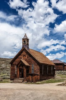 Wooden church of the gold rush ghost town, Bodie, California, USA, North America