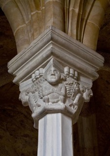 Czech Rep Cheb/Eger Castle Double chapel capital on the upper floor