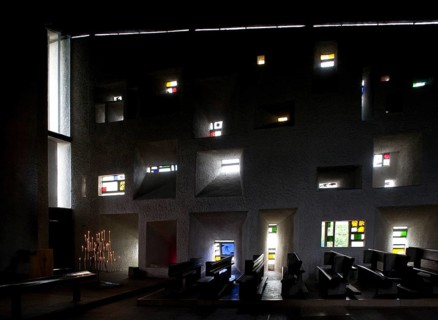 Notre Dame du Haut, Le Corbusier 1953 to 1955, south wall, St., Saint, Saint