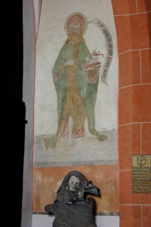 South aisle, frescoes in the west side chapel, St John the Baptist Church, Church of St, St, St,
