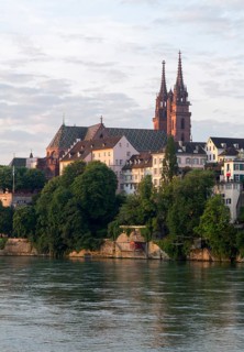 Basel, Minster (Basler Münster), view from north-east over the Rhine