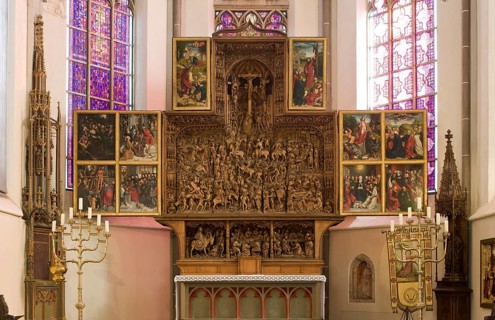 High altar (1488-1506) and sacrament house (around 1450), St., Sankt, Saint