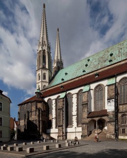 St Peter's Church, towers and nave from the south-east, St, Sankt, Saint