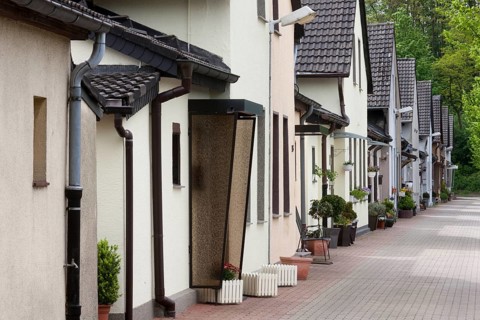 Straße 2, later plastered miners' houses from 1875