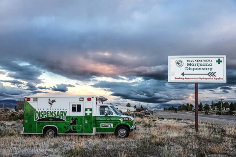 First Nations cannabis shop in Ely, Nevada, USA, North America