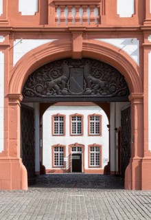 Prelature, outer portal with carved lintel from 1936