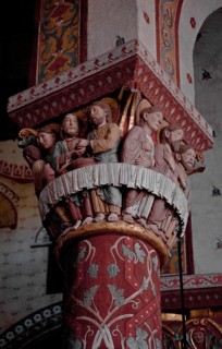 Capital in the ambulatory, 19th century painting, Last Supper, St., Sankt, Saint