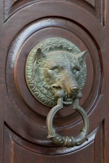 Door fitting with wolf's head, the heraldic animal of the Wolff-Metternich family