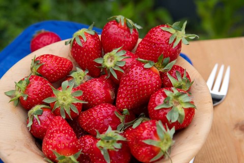 Strawberries in a bowl, fruit, fruits, strawberry, food, nutrition, rich in vitamins, wooden bowl