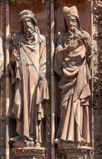 Strasbourg Cathedral, Cathédrale Notre-Dame de Strasbourg, centre west portal, wall figures: