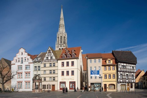 Behind the tower of the town church of St Maximi, St, Sankt, Saint