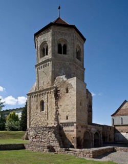 West tower with crypt below from the south-east, St., Sankt, Saint
